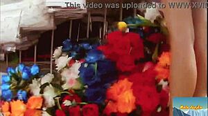 Mala dvojka goes shopping without panties, flashing her nude pussy in outdoor public exhibition