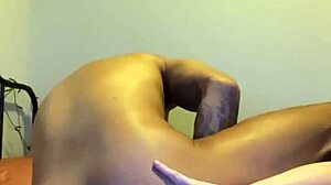 Ella spreads ass open for horny licking, rimjob, and sucking in interracial action.