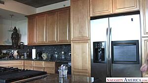 cassidy banks bangs on couch showing off tattoos with naughty america