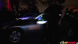 Gay Cops Suck and Ride Big Black Cock Outdoors