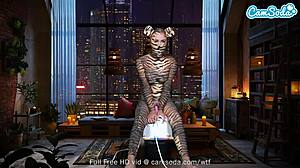 big boobs pussy cat says, blow my huge dick now?