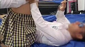 student bangs hot prof for top grades, craving his athletic body and rumored huge tool