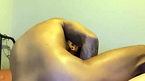 Ella spreads ass open for horny licking, rimjob, and sucking in interracial action.