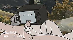 TV woman blows cameraman in wild animation!