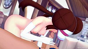 rosa nanci pokemon se puso su traje de baño para entrenar