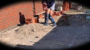 Security cam catches Nataly in construction site action?