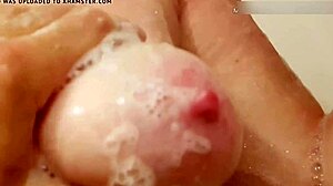 50 plus wife's natural tits and pussy in shower