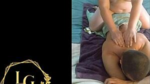 Belle-m�re potel�e suce et avale mon sperme apr�s massage europ�en.