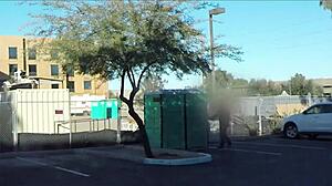 Porta Gloryhole Blowjobs at Construction Site Outhouse