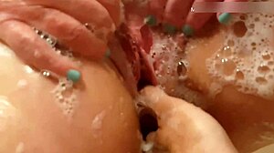 50 plus wife's natural tits and pussy in shower