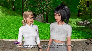 Ripples Gameplay Part 4: Curvy Mature in Ripped Outfit Talks Dirty