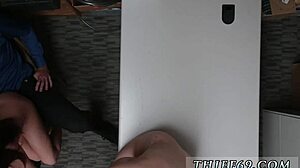 black teen handles huge cock while shopping with friend