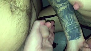 Tattooed Goth Chick Sucks Stranger Hard in Video Booth