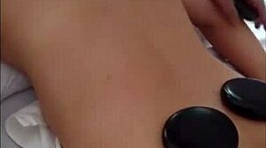 Massage cho vo. She relaxes fully during the session.