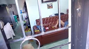 Stepbrother watches stepsister spread legs for hard pussy licking and pounding