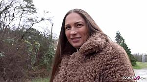 German Scout Picks Up Freckled Maid Cora Love for Anal Casting Sex