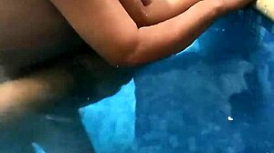 Mature man invites us to record at the pool