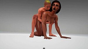 Cute Guy Mates Ebony Amazon in 3D Porn Wild Life