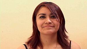 young mexican sandra bends over in doggystyle