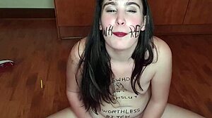 Degrading Teen Slut Eats Piss-Soaked Fruit in Shame