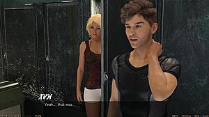 First kiss with red head Haylee turns wild! Curvy teen in sexy outfit for 3D hentai dating boobs action!