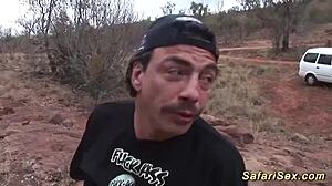 skinny african babe gets choked and deepthroated outdoors