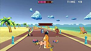 roller babe hentai game with outdoor bdsm domination by muscular guys on bound ass