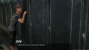 First kiss with red head Haylee turns wild! Curvy teen in sexy outfit for 3D hentai dating boobs action!