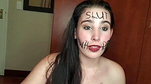 Degrading Teen Slut Eats Piss-Soaked Fruit in Shame