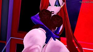 jessica rabbit fingers her pussy solo in hotel room orgasm