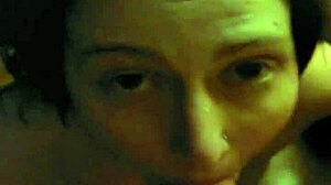 Slavegirl receives cumshot facial in bdsm scene