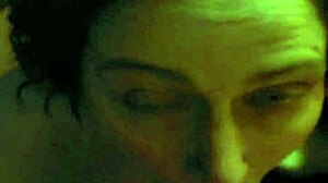 Slavegirl receives cumshot facial in bdsm scene