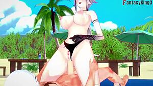 Hey, wanna see Arlecchino in wild bikini beach sex fantasy?