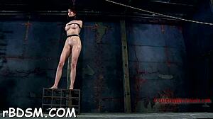 Hard Spanking for Masked Brunette Slave in BDSM Fetish