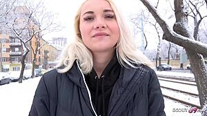 what's up with this german scout picking up young blue eyes teen marilyn for deepthroat fuck at street casting?