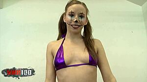 skinny blonde babe norah nova taken by a wild clown
