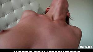 Shy Brunette Is Talked Into Making A Sextape With Her Man