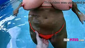 Busty Stepsiss Wet in Bikini Ride