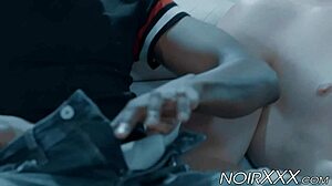 pierce paris and taye scott, muscular hunks, have interracial anal sex with monster cocks and riding.