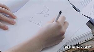 Perky Ebony Coed Steals White Bestie's Crush!