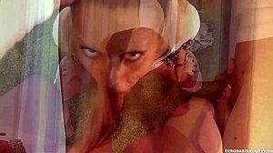 Cute Blonde Strips And Sucks Cock Before Facial