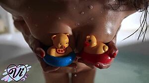 Beautiful Babe Smokes and Masturbates to Orgasm in Bathroom