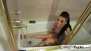Sexy Christy Mack Bath Makeup Room BTS