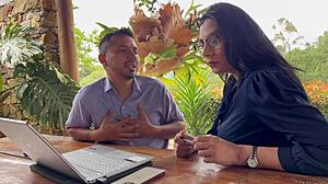 hey, horny boss bangs pregnant chick to save her job