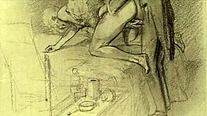 Vintage Erotic Cartoon Illustration From Anime