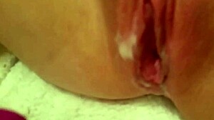 18 year old candicebabexo plays with new dildo in stockings solo