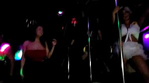 Naughty amateurs dance on pole in bisexual milf swing house