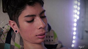 hot big dick latino magic c jerks with spit cums inside a cup and lets it drip into his mouth to swallow his own cum