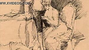 Vintage Erotic Cartoon Illustration From Anime