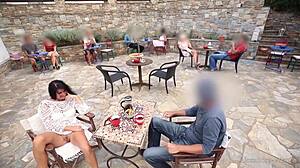 Extreme Public Handjob In Restaurant